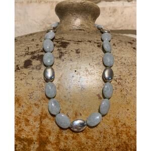 Jadeite Jade and Sterling Silver Necklace by GSJ